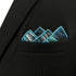 S&W SHLAX&WING Ripple Blue Multicolored Silk Green Silk Pocket Square...