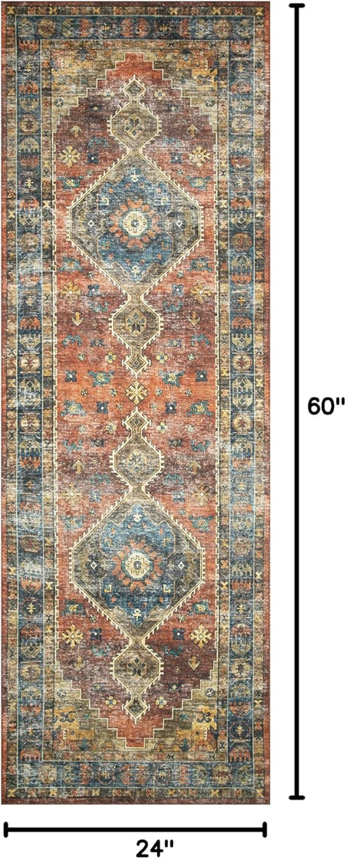 Loloi Skye Collection SKY-11 Rust/Blue 2'-0" x 5'-0" Accent Rug...
