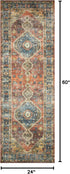 Loloi Skye Collection SKY-11 Rust/Blue 2'-0" x 5'-0" Accent Rug...