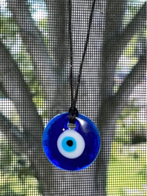 Long tiantian Evil Eye Pendant Necklace,Blue Turkish Glass Leather Rope Evil Eye Necklace for Women Men Lucky Protection Necklace Jewelry...
