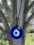 Long tiantian Evil Eye Pendant Necklace,Blue Turkish Glass Leather Rope Evil Eye Necklace for Women Men Lucky Protection Necklace Jewelry...