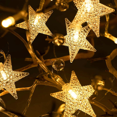 echosari Star String Lights Battery Operated, Auto Timer LED Star Fairy String Lights 158IN with 8 Modes for Kid Room Bedroom Party Garden Wedding...