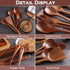 Wooden Spoons for Cooking, 6 Pcs Wooden Utensils for Cooking, Natural Teak Wood Non-Stick Cooking Spoons, Wood Utensils Set for Kitchen...