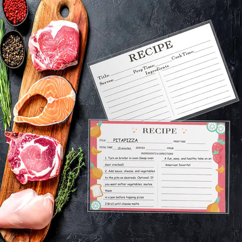 100PCS Recipe Card Protectors,4x6 Waterproof Clear Recipe Card Covers,Plastic Sleeves for Recipe Card,Protect Your Recipes from Kitchen Messes...