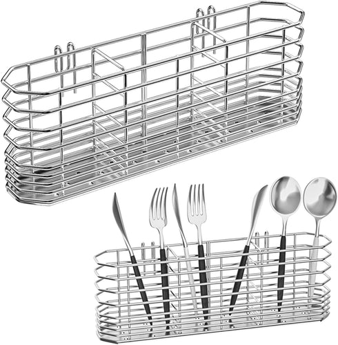 304 Stainless Steel Utensil Holder, Dish Drying Rack, kitchen Utensil Organizer, Knife and Fork Drainage Rack, Kitchen Drainage Basket Accessories...