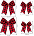 WILLBOND 12 Pieces Buffalo Plaid Bows Burlap Decorative Velvet Bows for Wreaths for Valentine Day Gift Wrap Party Decoration(Red and Black,6 x 6 I...