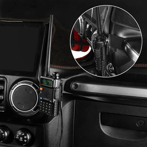 Hooke Road Wrangler Walkie Talkie Mount Bracket CB Radio Holder Compatible with Jeep JK Wrangler & Unlimited 11-18...
