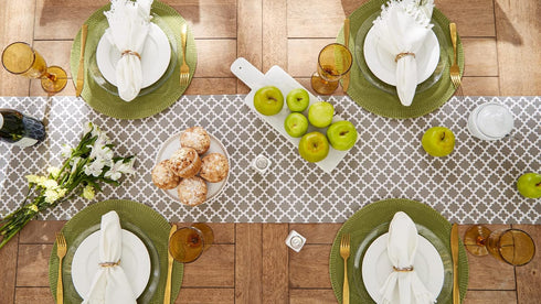 DII Lattice Tabletop Collection, Table Runner, 14x72, Gray...