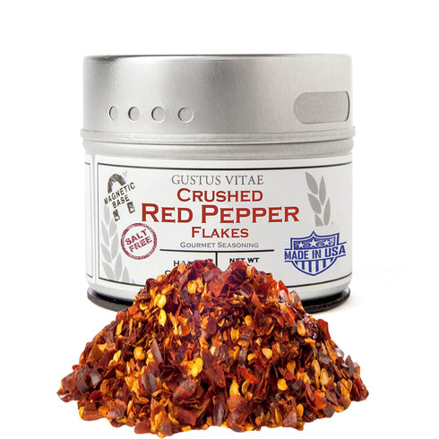 Crushed Red Pepper Flakes | Gourmet Spice | All Natural, Non GMO | Artisanal Seasoning | Handmade, Small Batch | Made in USA | Magnetic Tin | GLP-...