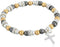Nine West Women's Boxed Tritone Cross Stretch Bracelet, Size: 0...