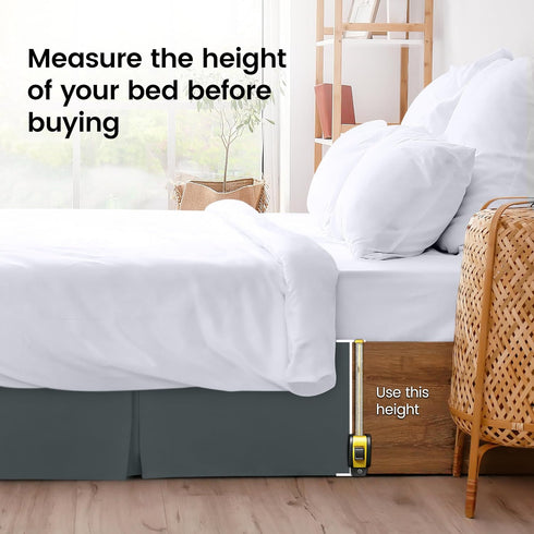 Utopia Bedding King Bed Skirt - Soft Quadruple Pleated - Easy Fit with 16 Inch Tailored Drop - Hotel Quality, Shrinkage and Fade Resistant (King, ...