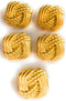 Matte Square Gold Buttons Set - Square Rope Button Design - for Dresses, Jacket,Sport Coats Coats and Suits 3 Sizes (1'', 3/4'', 1/2''') (5-3/4'' ...