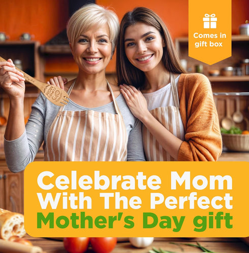 Riveira Modern 6pc Wooden Spoons For Cooking – Great Mother's Day Gift Ideas With Its Unique Design – Wooden Cooking Utensils for Mothers Day Gift...