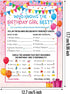 Skylety The Birthday Girl Best, 50 Pieces Birthday Party Activity Game Card Set Who Knows Her Best Girl Birthday Party Activity Themed Party Decor...