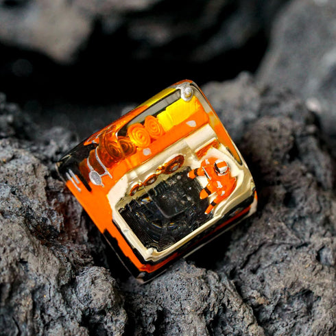 Astronaut on Space Ship Artisan Keycap Orange Astronaut Compartment Cabin Keycaps Galaxy Spacebar Keycaps Cherry MX Keycaps Mechanical Keyboard fo...