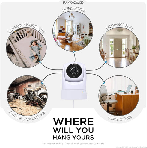 Drill Free Wall Mount for VTech ?VM901 Camera, Easy to Install Holder with Strong Adhesive, No Mess, Reduces Blind Spots & Clutter, Designed by Br...