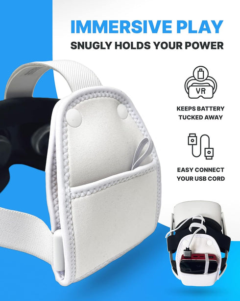 Skywin Battery Pouch for Power Bank | Powerbank/Battery Fixing Bracket | Battery Holder Strap | Battery Carrying Case | Compatible with Meta/Oculu...