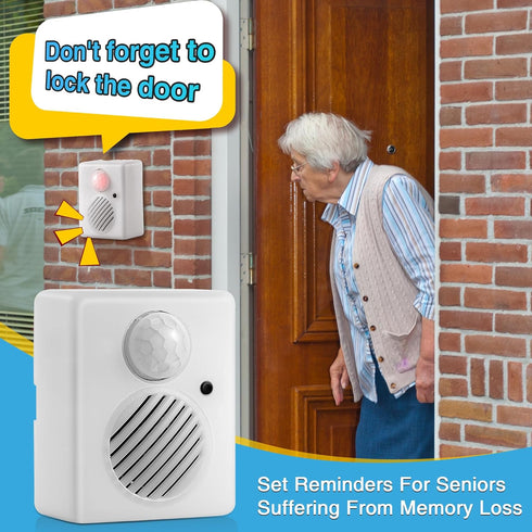 Enhon Motion Activated Sound Voice Player with USB Cable, Battery Powered Motion Sensor Alarm, Download Your Own Audio Files About Christmas Music...