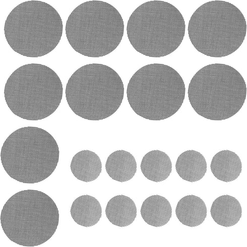 Andiker 20Pcs Pot Hole Mesh Pad, 3.92in and 1.96in Freely Cropping Round and Square Plant Mesh Pads Breathable and Prevent Soil Loss Flower Pot Li...