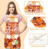 Whaline 4Pcs Fall Thanksgiving Aprons 4 Design Autumn Waterproof Chef Cooking Aprons Gnome Pumpkins Turkey Adjustable Aprons Fall Kitchen Collecti...