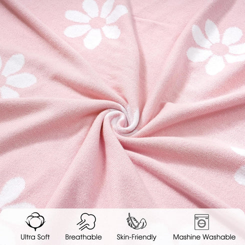 david's kids Cotton Knitted Baby Blanket, Cozy Lightweight Swaddle Blankets for Boys Girls Neutral, Luxurious Receiving Blanket for Shower Gift Re...