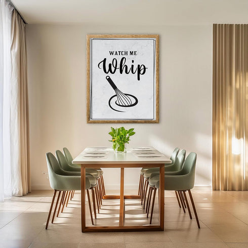 Posterizer 1 pcs-Kitchen Print-Funny Quotes-watch me whip-Kitchen & Bar Art-Comedy Art-Art Poster Print for Home, Office, Store, Bar- unframed wal...