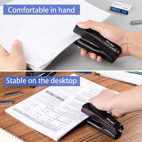 Desktop Office Stapler with 2000 staples: IMLIKE Half strip desk Staplers, take 26/6 staples 25 Sheets Capacity, Metal Construction, Non-Slip Base...