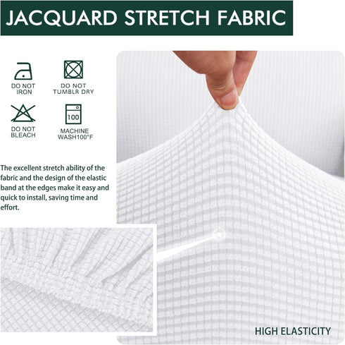 Hokway Couch Cushion Covers Stretch Cushion Covers Sofa Seat Cushion Slipcover Cushion Protector(White, Medium)...