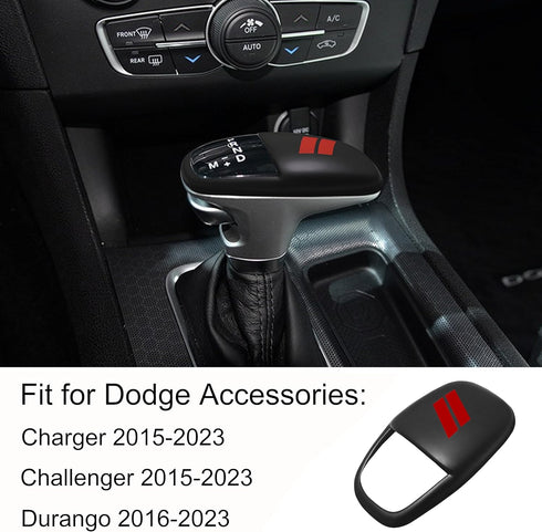 SENSHINE Gear Shift Knob Head Cover Trim for Dodge Charger Challenger Accessories 2015-2023 2024 Durango 2016-2024 ABS Interior Shell Insert Decor...