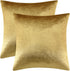 GIGIZAZA Decorative Throw Pillow Covers 16x16,Set of 2 Gold Square Couch Pillow Covers,Velvet Sofa Boho Cushion Pillows...