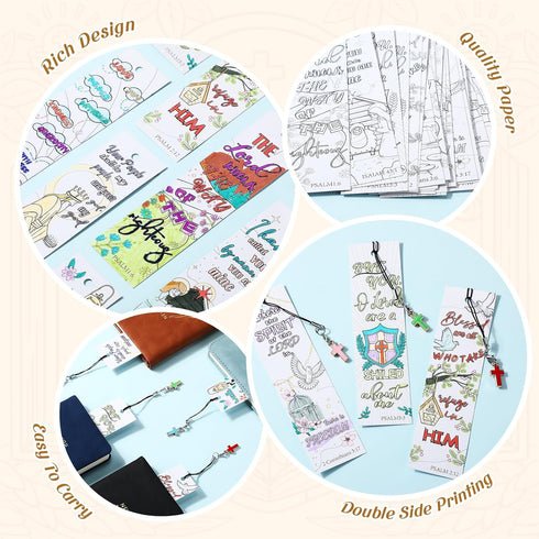 30 Pcs Christian Bookmarks with Cross Pendants Bible Verse Religious Book Markers inspirational Scripture Gifts for Women Men Church Sunday School...