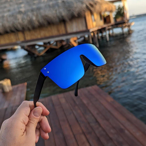 Mostly Sunny - Polarized UV400 Rimless Single Full Lens Square Flat Top Shield Wraparound Oversized Sunglasses Men Women...