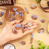 FASHEWELRY 20Pcs Classical Resin Wooden Earrings Charms Porcelain Flower Wood Earring Blanks Blue White Natural Wooden Pieces Earring Findings for...