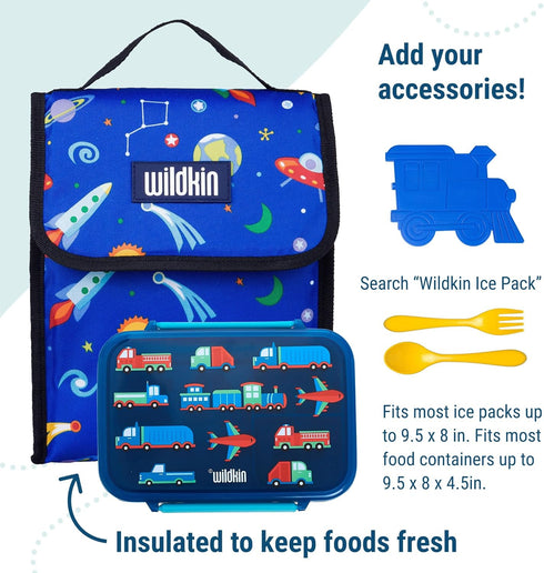Wildkin Kids Insulated Lunch Bag – Reusable, Ideal for Hot/Cold Snacks, School & Travel - Out of this World...