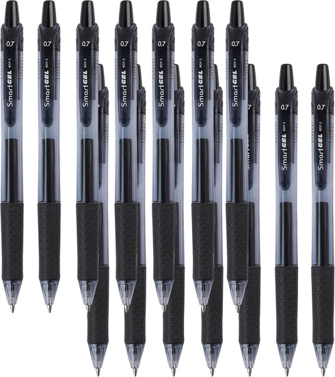 30 Pack Black Gel Pens, Retractable Medium Point Gel Ink Pens Smooth Writing for School Office Home, Comfort Grip(15 Pens with 15 Refills)...