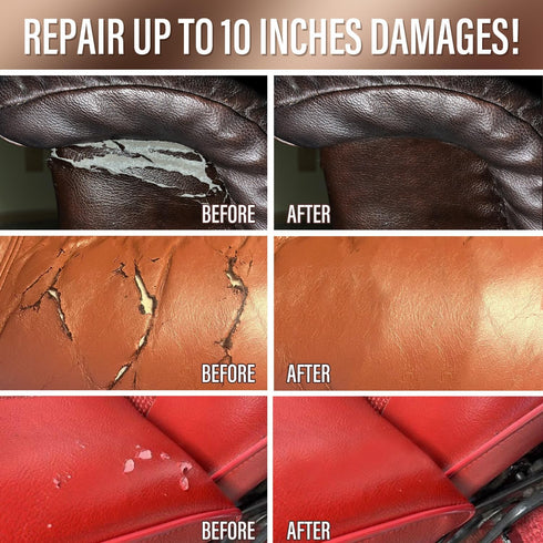 Leather Repair Kit for Furniture, Sofa, Jacket, Car Seats and Purse. Vinyl Repair Kit. Super Easy Instructions to Match Any Color, Restore Any Mat...