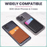 Premium Leather Phone Card Holder - Stick On Wallet for iPhone and Android Smartphones - Minimalist Style with Non-Slip Lining Secures Up to 3 Car...