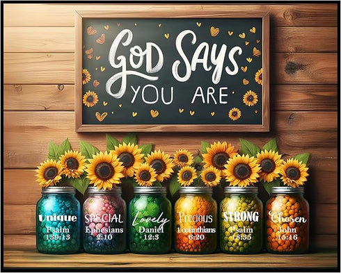 Posterizer 1 pcs-bible verses-God says you are unique-Religious Posters-Motivational & Inspirational Art-Gifts for Christians-Living Room Bedroom ...