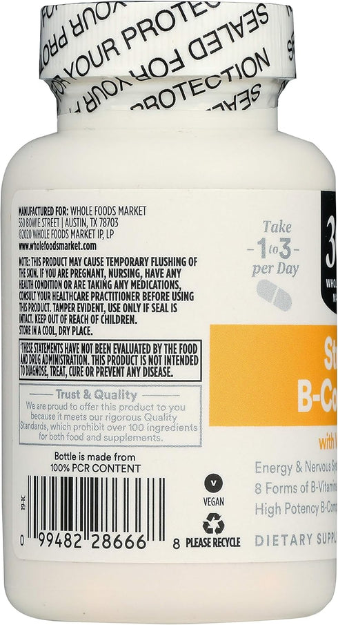 365 by Whole Foods Market, Vitamin B Stress Complex with Vitamin C, 60 Veg Capsules...