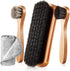 4 Pcs Horsehair Shine Shoes Brush Kit Polish Dauber Applicators Cleaning Leather Shoes Boots Care Brushes Suede Cleaner Brush with Microfiber Shoe...