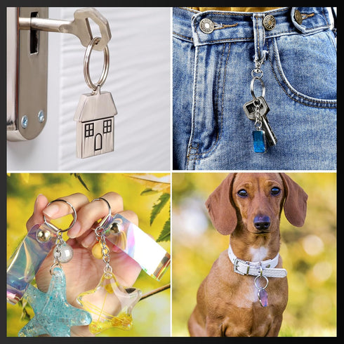 Teenitor Key Chain Rings Keychain Rings, 60pcs Key Ring Metal Keychain Split Key Rings Bulk, Keyring 25mm with 26mm Key Chains and 60pcs Open Jump...