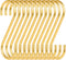 12-Pack 3.95" Brass S Hooks for Hanging – Heavy-Duty S-Shaped Hook for Coffee Cups Mug Coat Clothes Storage Hangers Kitchen Pot Pan Racks...