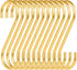 12-Pack 3.95" Brass S Hooks for Hanging – Heavy-Duty S-Shaped Hook for Coffee Cups Mug Coat Clothes Storage Hangers Kitchen Pot Pan Racks...