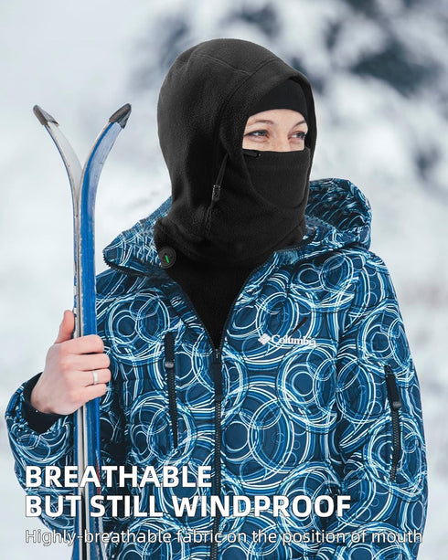 ROCKBROS Ski Mask Thermal Fleece Balaclava Ski Face Mask for Cold Weather Winter Full Face Protective Headgear for Men Women Black...
