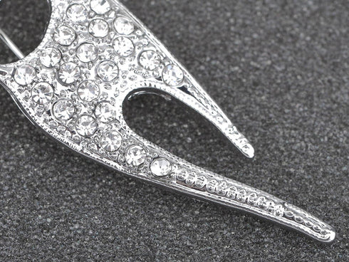 Alilang Silvery Tone Clear Crystal Colored Rhinestones Cat Kitten Cut Out Brooch Pin...