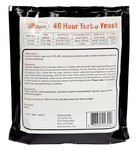 48 HOUR TURBO YEAST FERMFAST 243g PACKET...