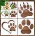 Dog Paw Stencils, Small and Large Bear Heart Paw Stencil Template Reusable Stencils for Painting on Wood Wall Furniture Home Decor (9 pcs paw)...