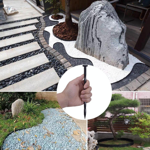 25 PCS Spiral Landscape Anchoring Spikes 8 Inch Plastic Edging Nails Nylon Landscape Anchoring Stake for Paver Edging, Garden Lawn Yard, Turf, Ten...