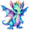 Fabric Panel 8"x8" Baby Dragon 100% Cotton Quilting Panel Square AM1418...