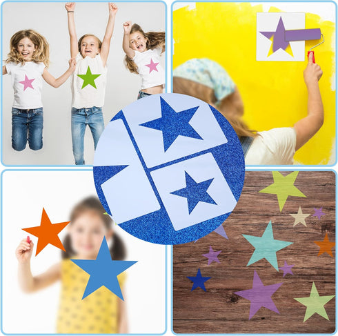 Large Star Stencil for Painting Template 5 Point Star Template Reusable Plastic Stencils,for Home Decoration Arts Paper Fabric Flag(8 Sizes)...